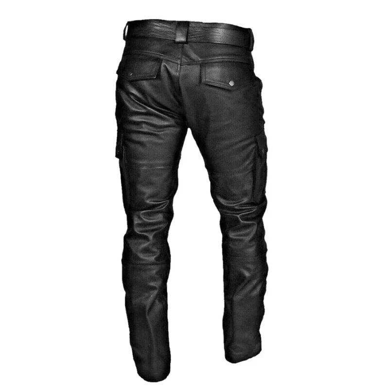 Herren stylische schwarze Bikerhose mit Cargotaschen | Cargo - Image 2