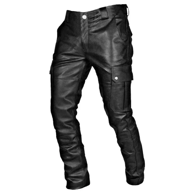 Herren stylische schwarze Bikerhose mit Cargotaschen | Cargo - Image 3