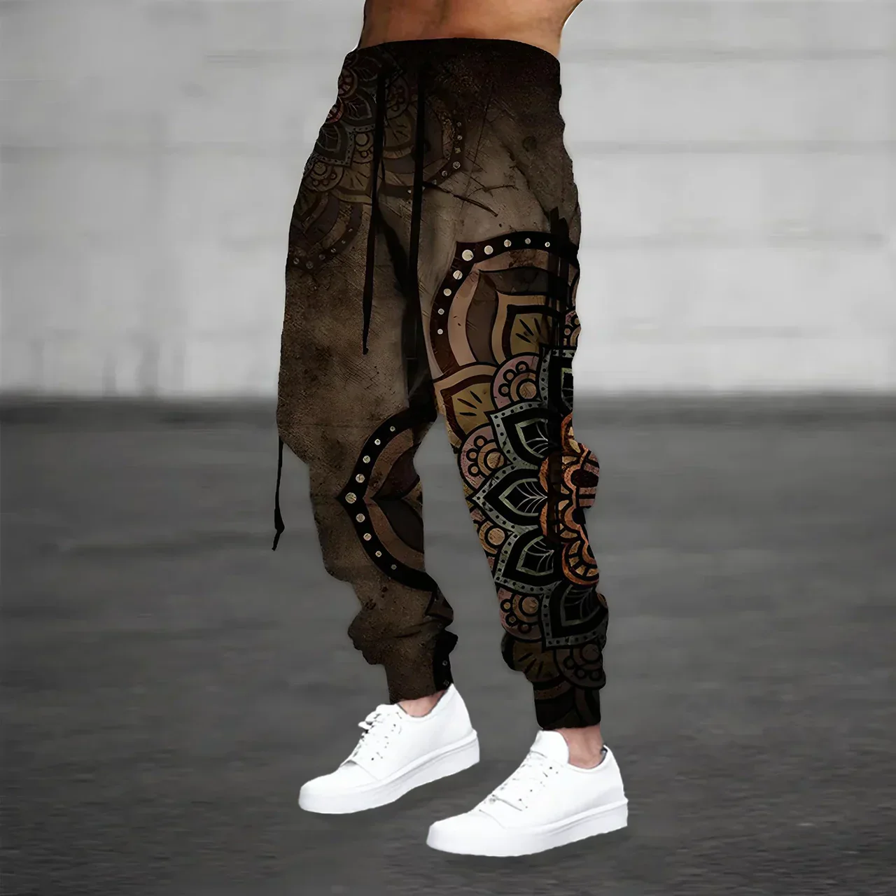 Herren-Sweatpants mit Musterprint und Kordelzug - Image 2