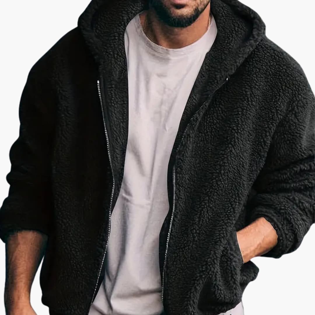 Herren Teddy jacke mit Reißverschluss und langen Ärmeln - Image 2