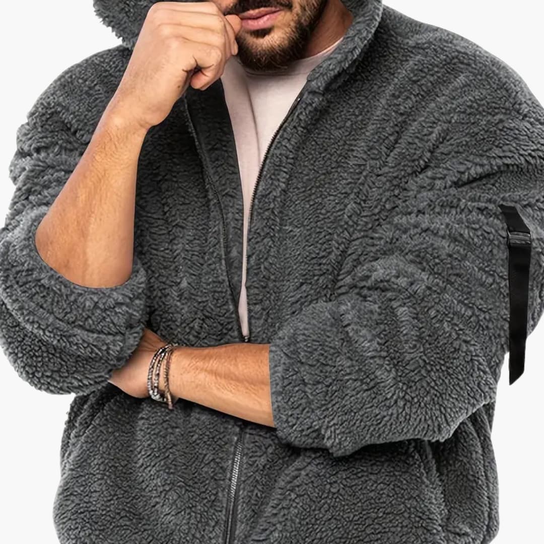 Herren Teddy jacke mit Reißverschluss und langen Ärmeln - Image 5