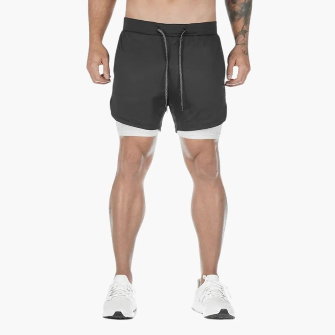 Herren Trainingsshorts mit Innenhose und Kordelzugbund - Image 3