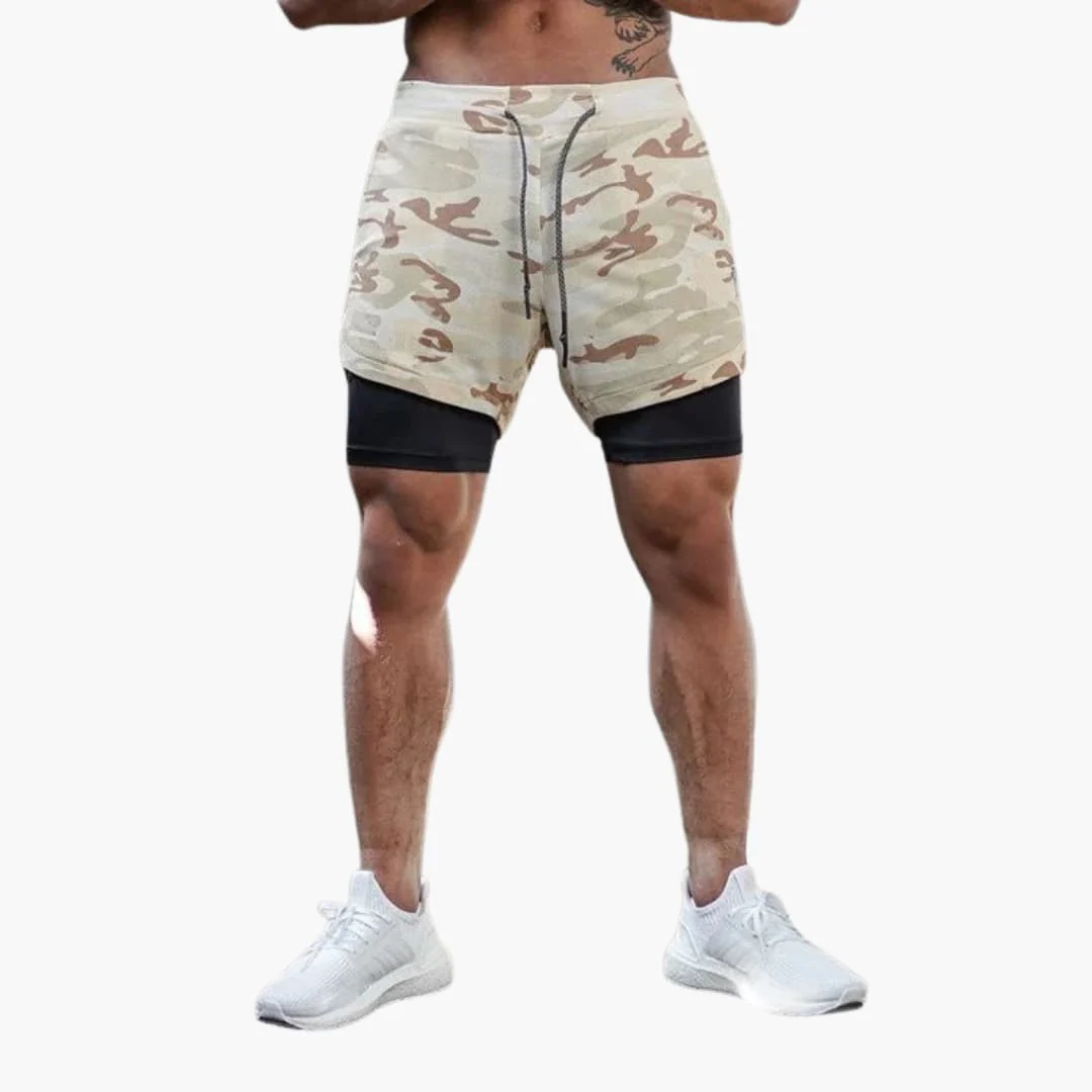 Herren Trainingsshorts mit Innenhose und Kordelzugbund - Image 6