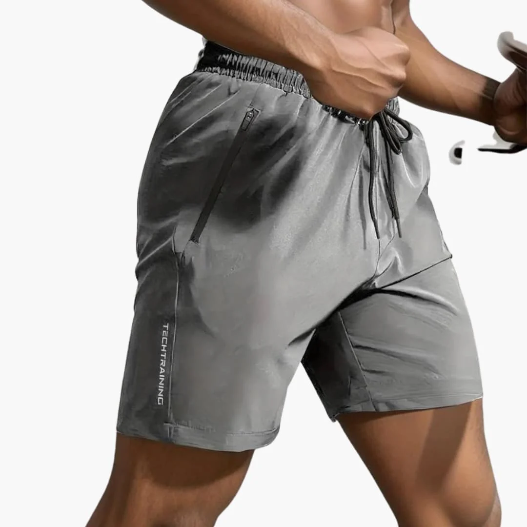 Herren-Trainingsshorts mit Reißverschlusstaschen und Kordelzug - Image 2
