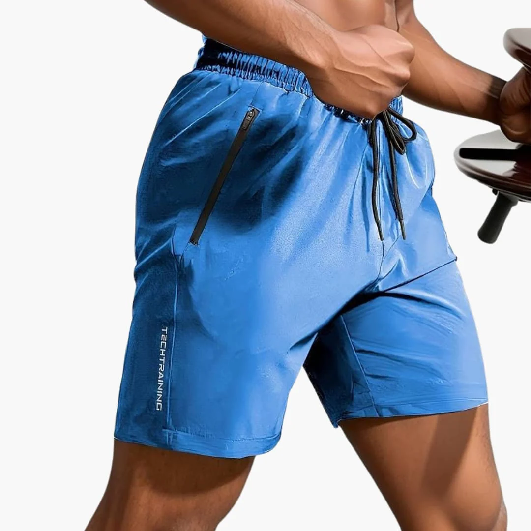 Herren-Trainingsshorts mit Reißverschlusstaschen und Kordelzug - Image 5