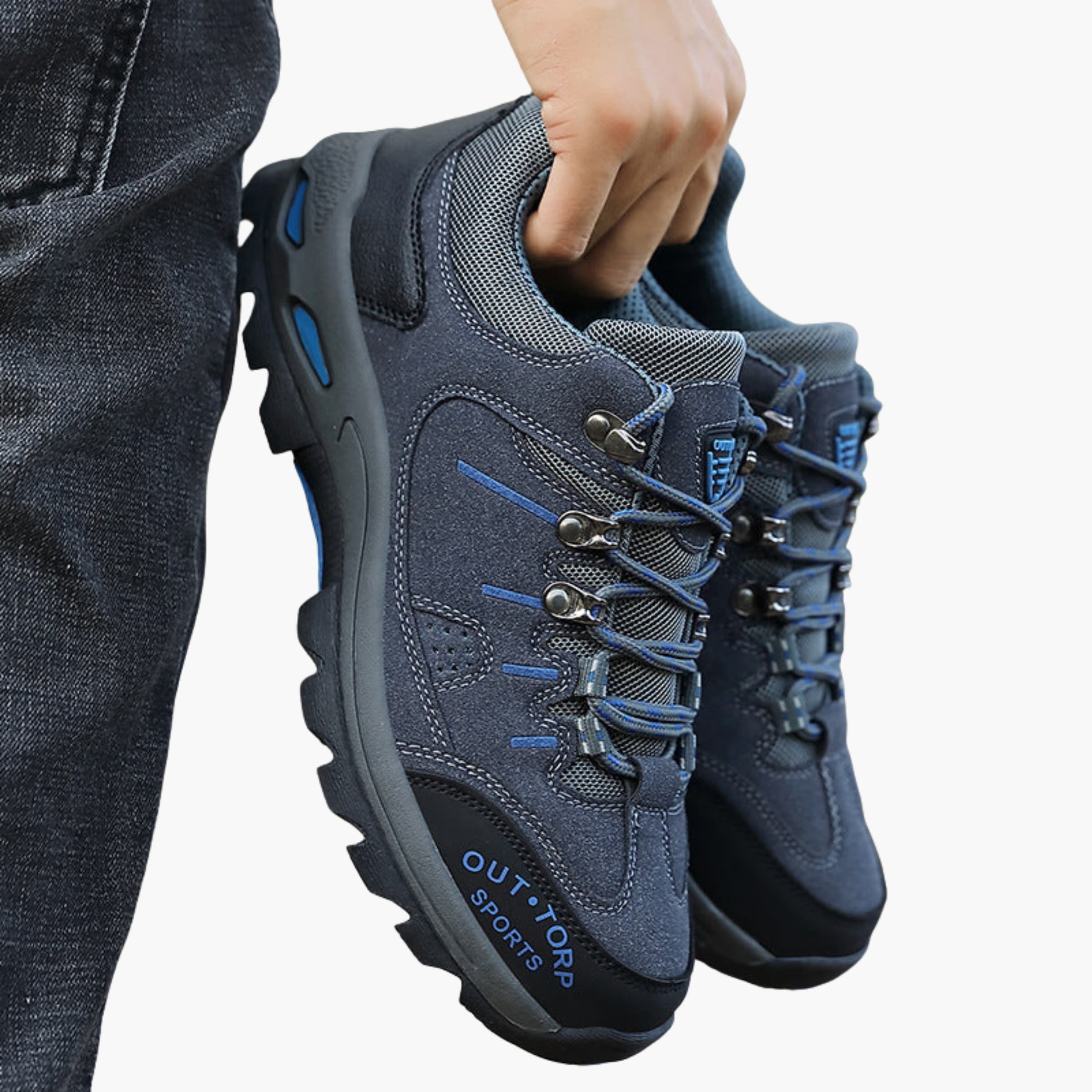Herren Trekking- und Wanderschuhe mit Schnürung und profilierter Gummisohle - Image 7