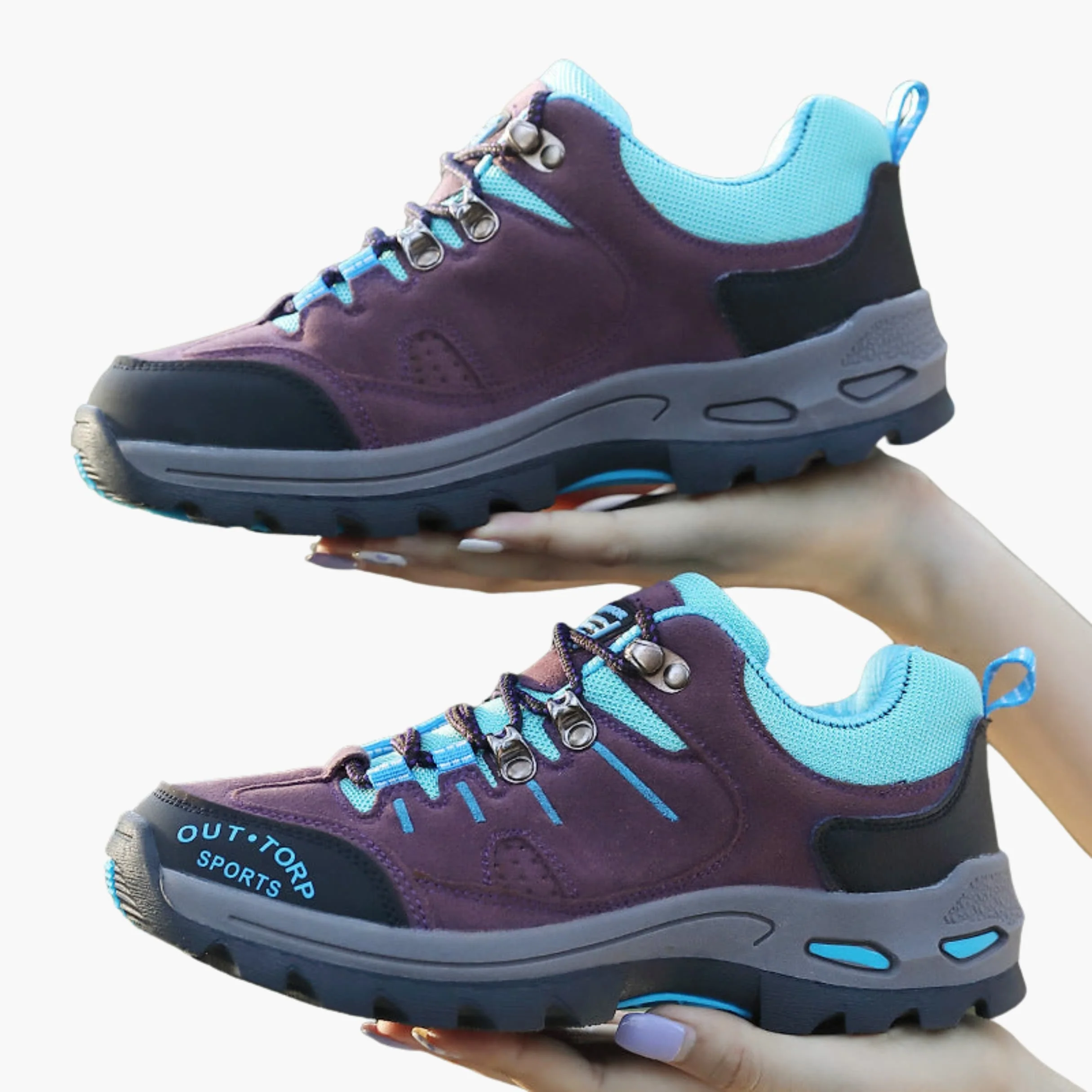 Herren Trekking- und Wanderschuhe mit Schnürung und profilierter Gummisohle - Image 8