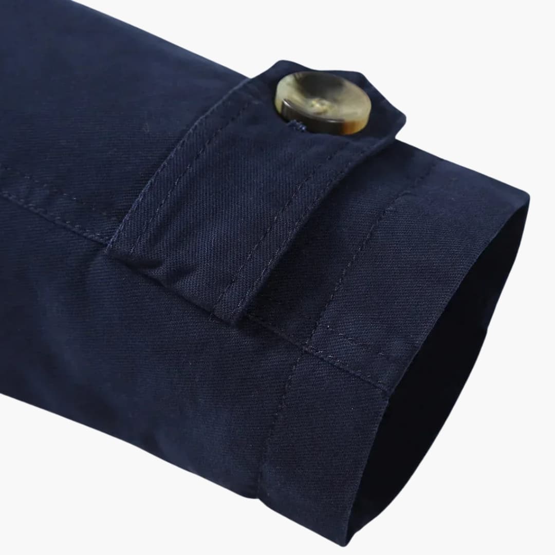Herren Trench coat mit Knopfverschluss und Taschen Details - Image 14