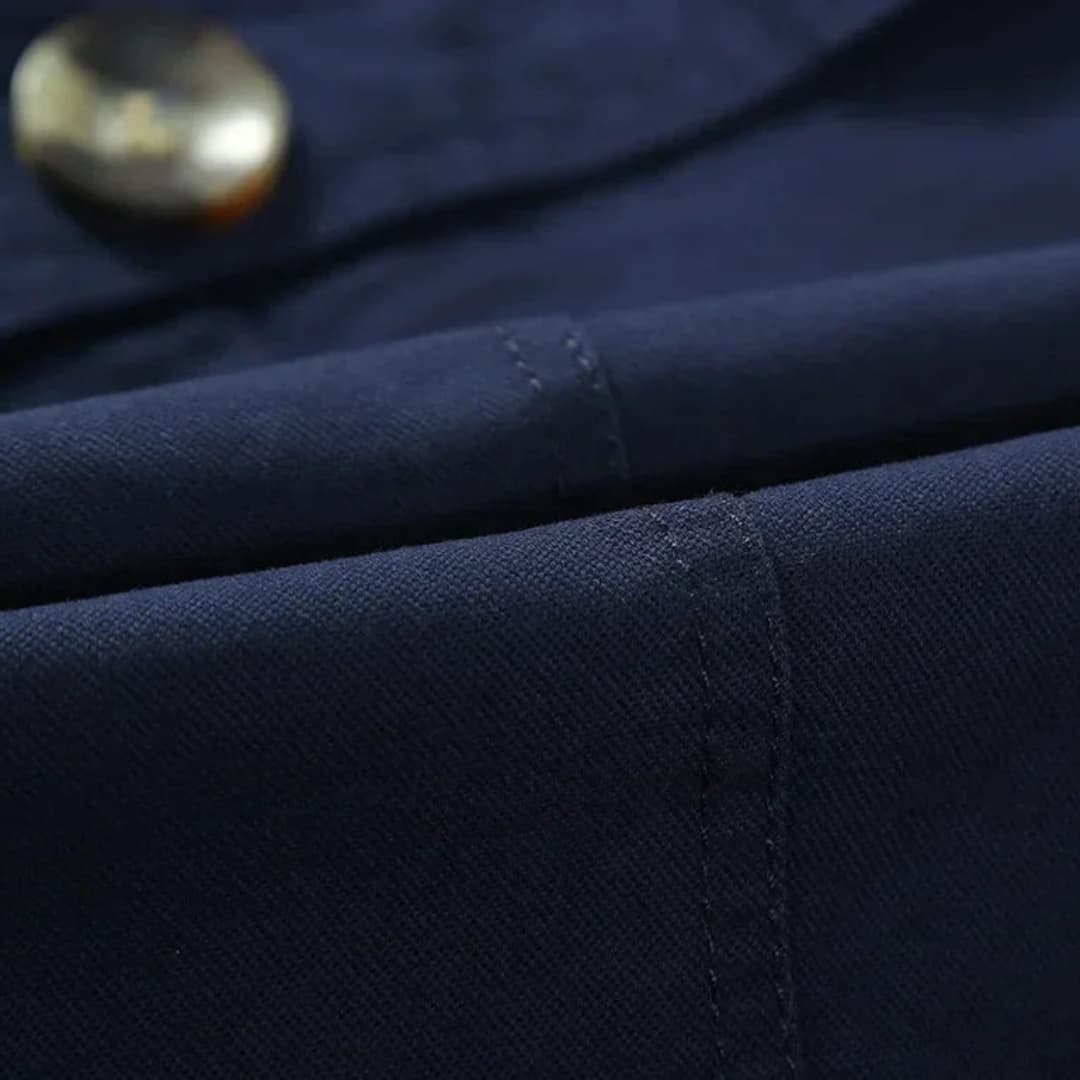 Herren Trench coat mit Knopfverschluss und Taschen Details - Image 18