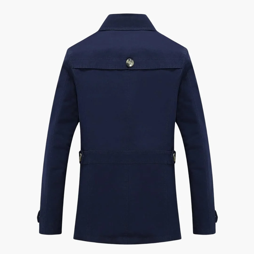Herren Trench coat mit Knopfverschluss und Taschen Details - Image 2