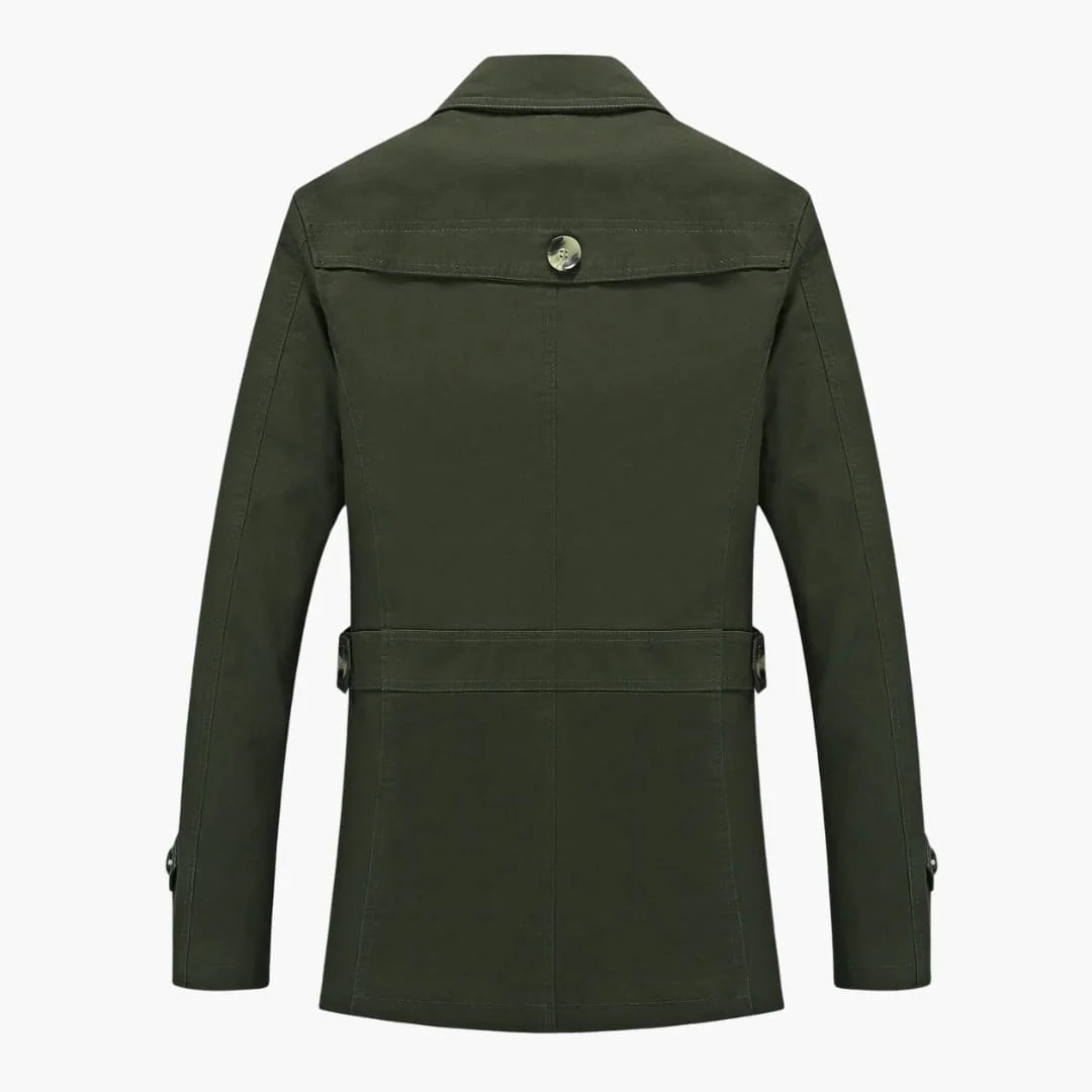 Herren Trench coat mit Knopfverschluss und Taschen Details - Image 21