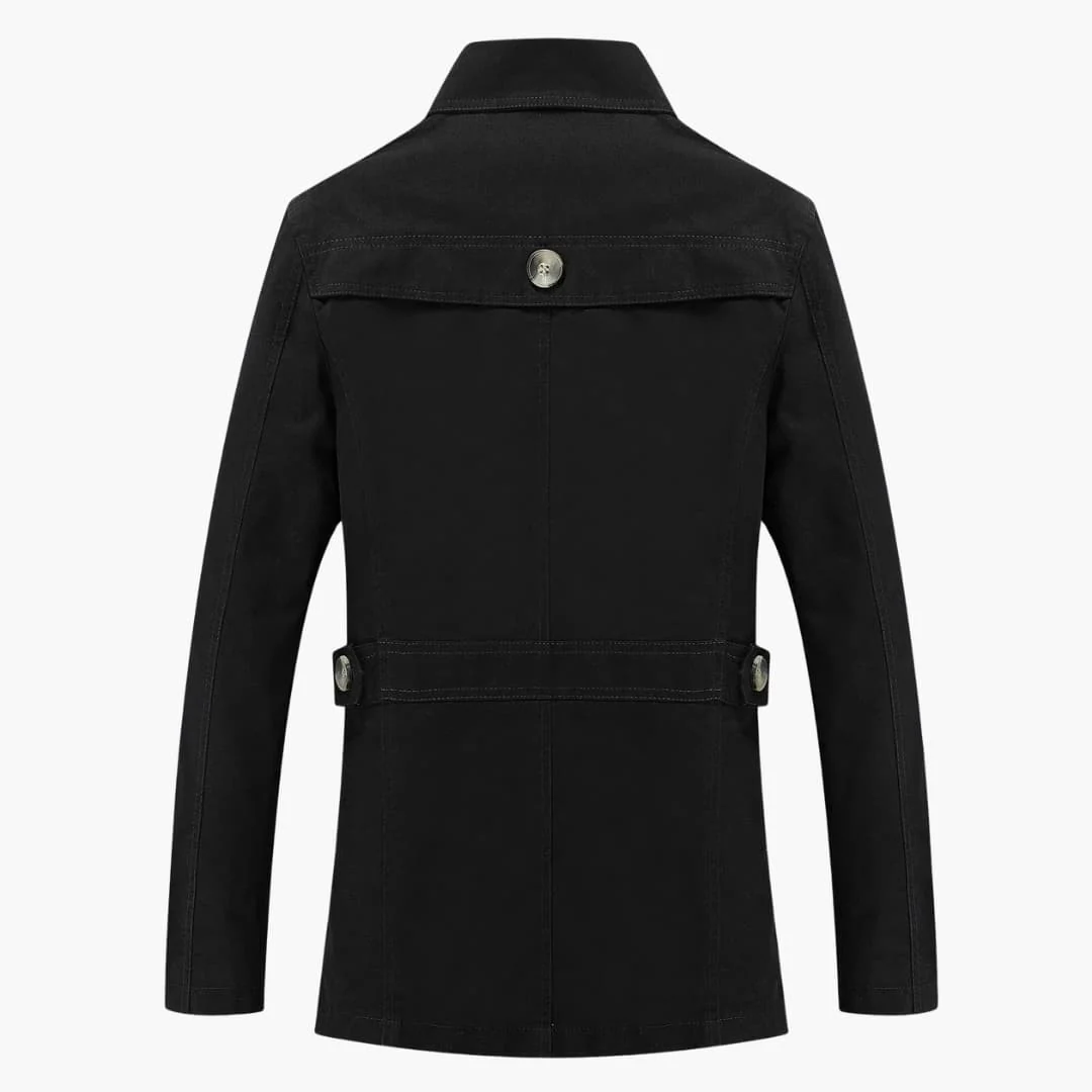 Herren Trench coat mit Knopfverschluss und Taschen Details - Image 4