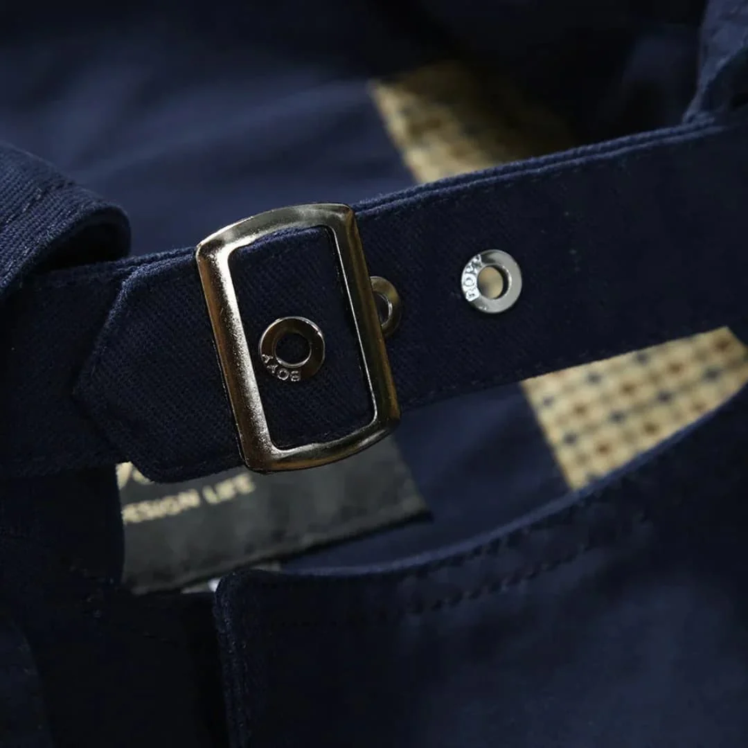 Herren Trench coat mit Knopfverschluss und Taschen Details - Image 5