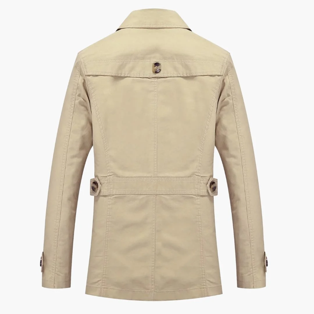 Herren Trench coat mit Knopfverschluss und Taschen Details - Image 9