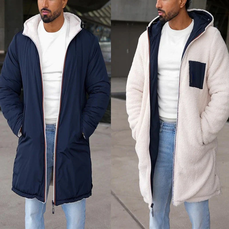 Herren trendige Wendejacke mit Kapuze | Warme - Image 3