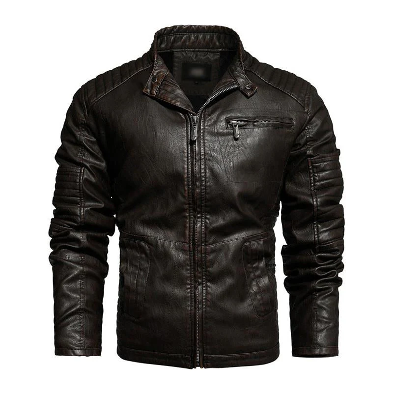 Herren Vintage Slim Fit Motorradjacke - Image 8