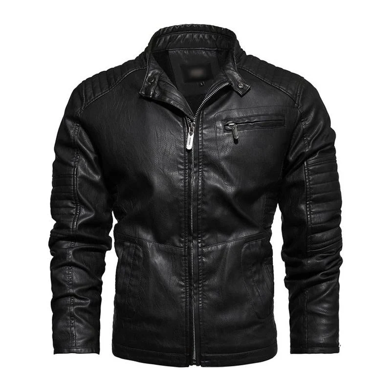 Herren Vintage Slim Fit Motorradjacke - Image 9