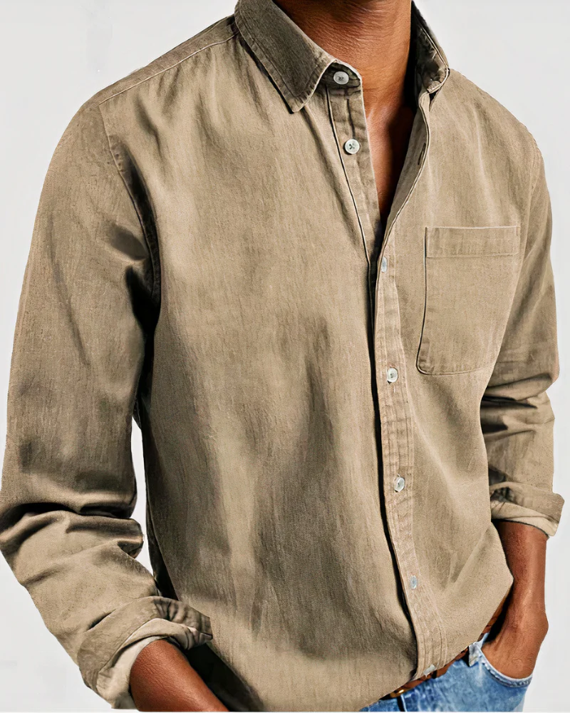 Herren weiches Jeanshemd | Langarm - Image 3
