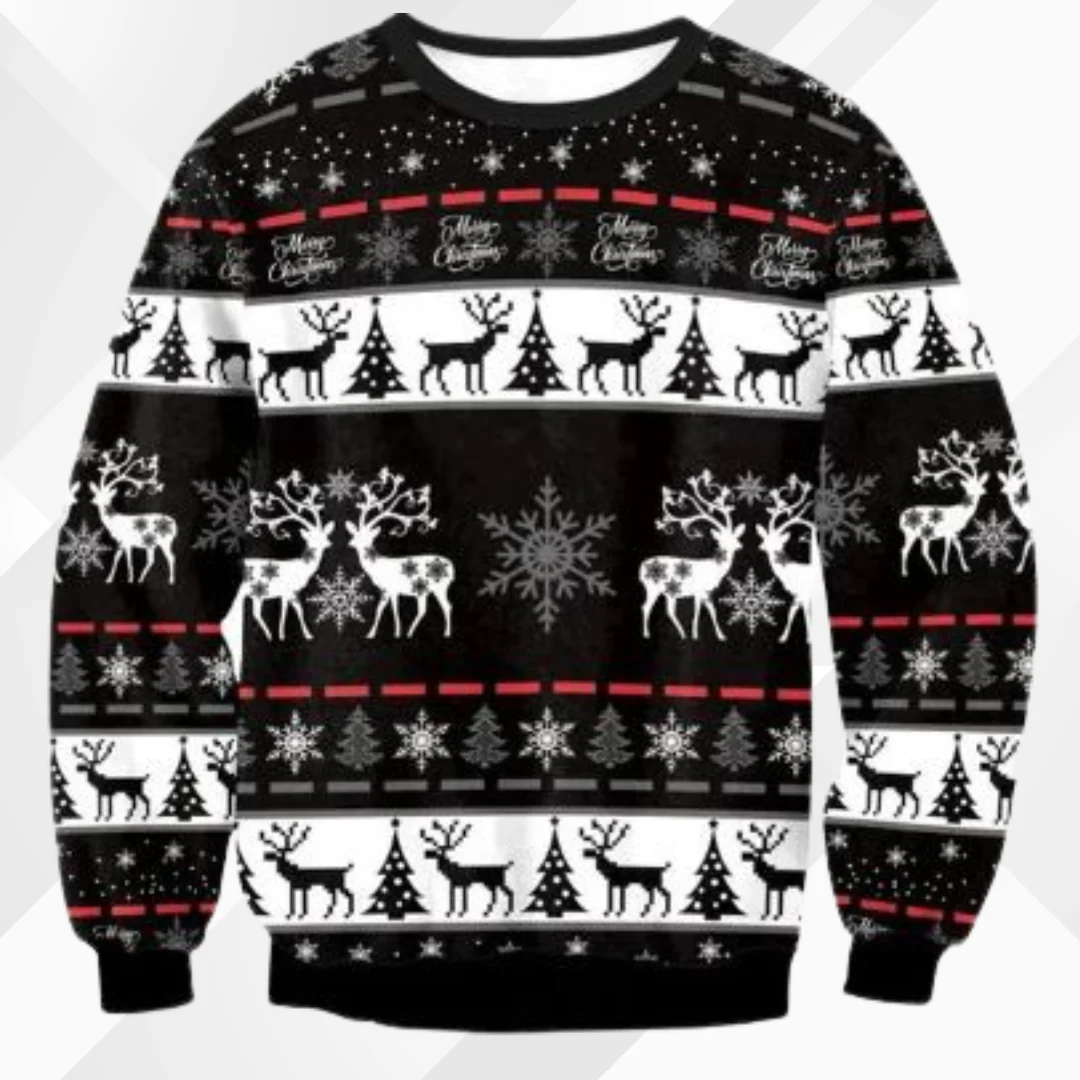 Herren Weihnachts Pullover Festliches Design Weicher Strickstoff