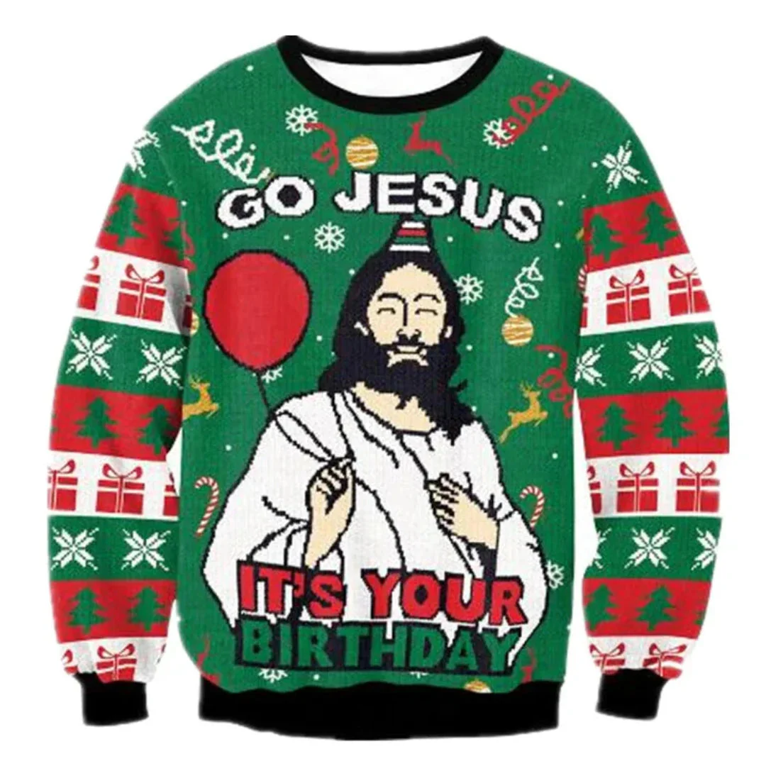 Herren Weihnachts Pullover Gemütlich Warm Strickstoff