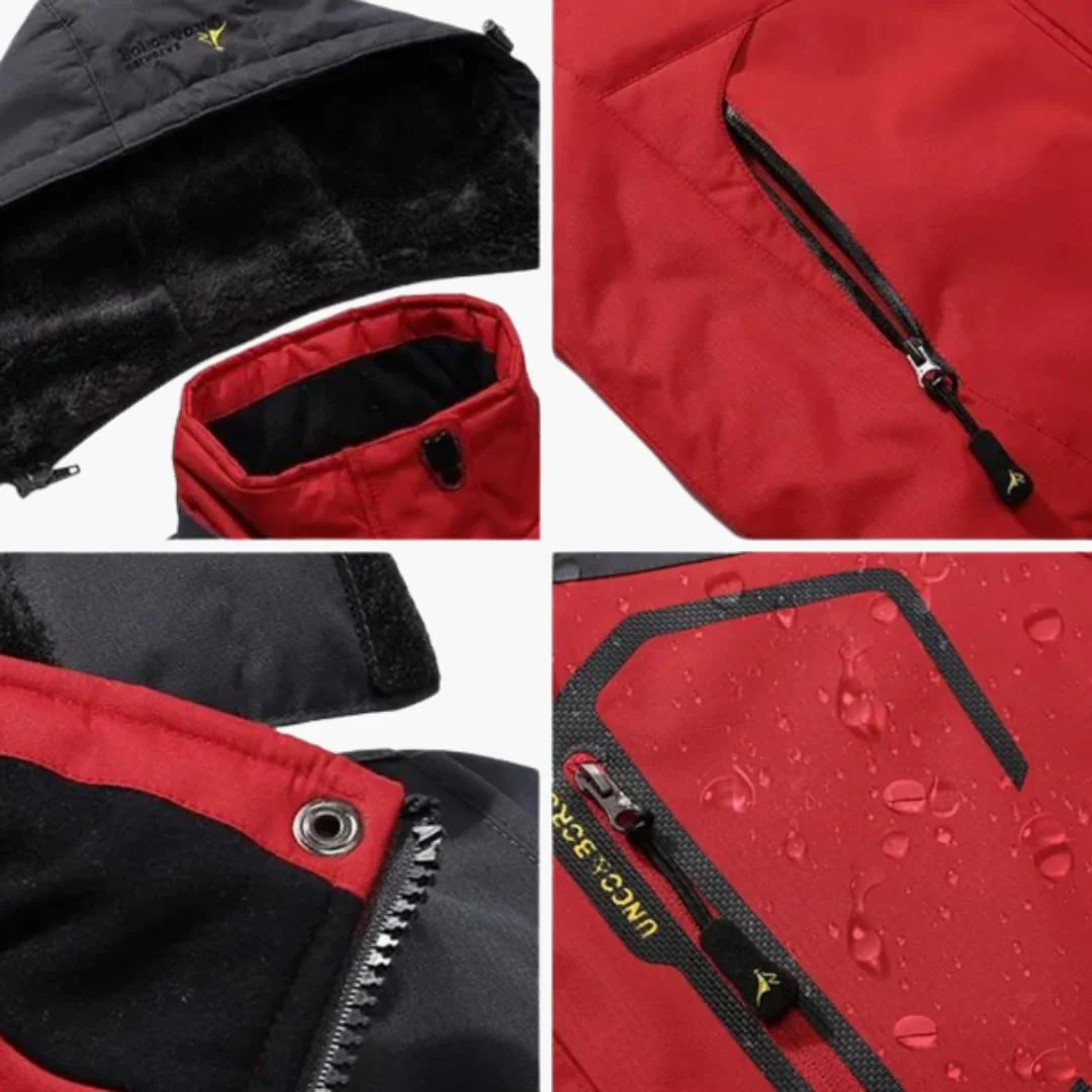 Herren Winterjacke mit Reißverschluss und abnehmbarer Kapuze - Image 2