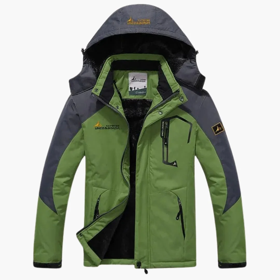 Herren Winterjacke mit Reißverschluss und abnehmbarer Kapuze - Image 4