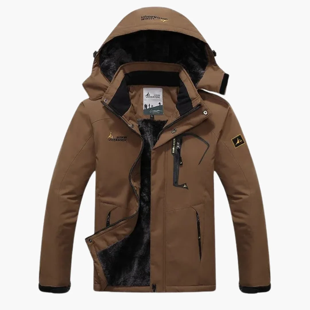 Herren Winterjacke mit Reißverschluss und abnehmbarer Kapuze - Image 5