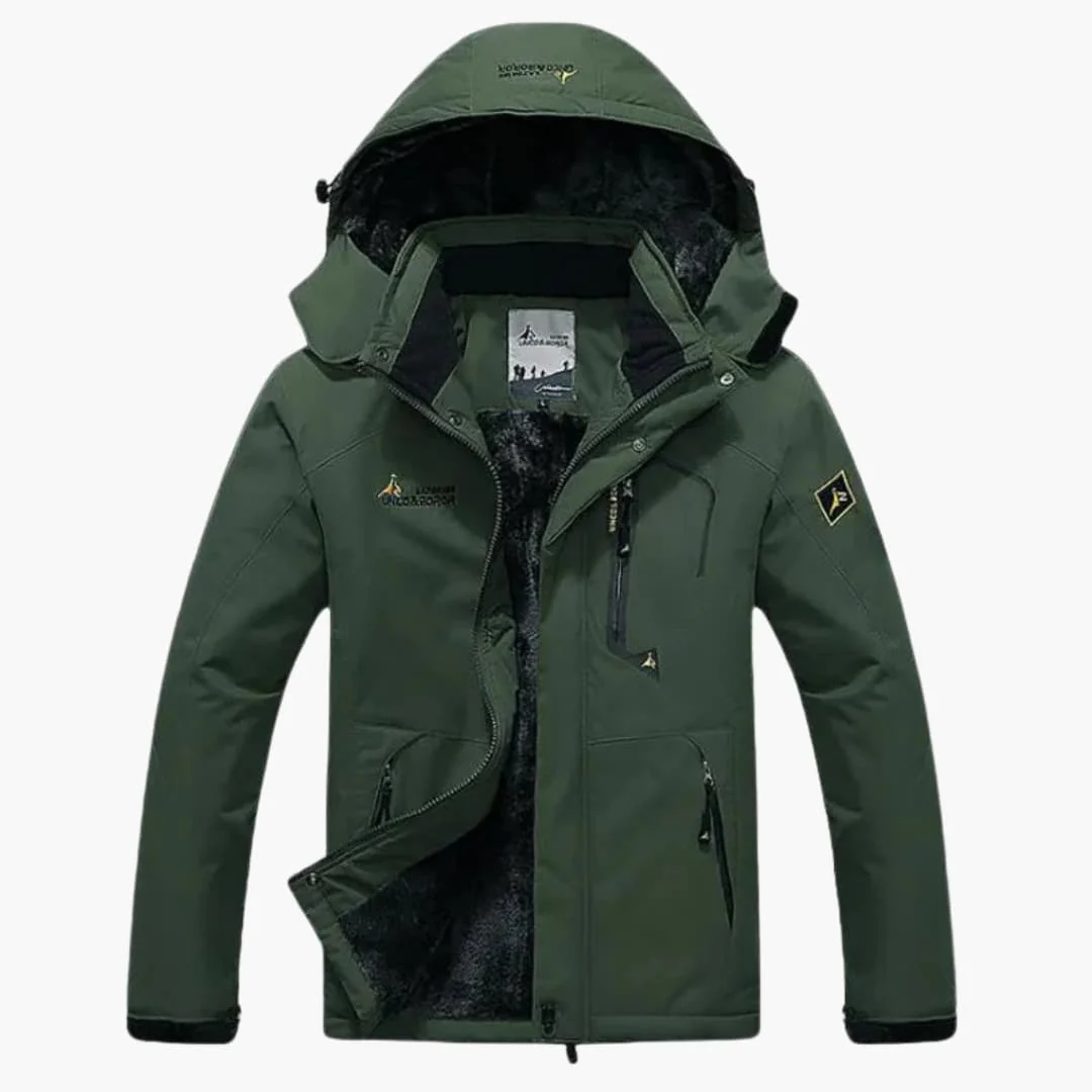 Herren Winterjacke mit Reißverschluss und abnehmbarer Kapuze - Image 6