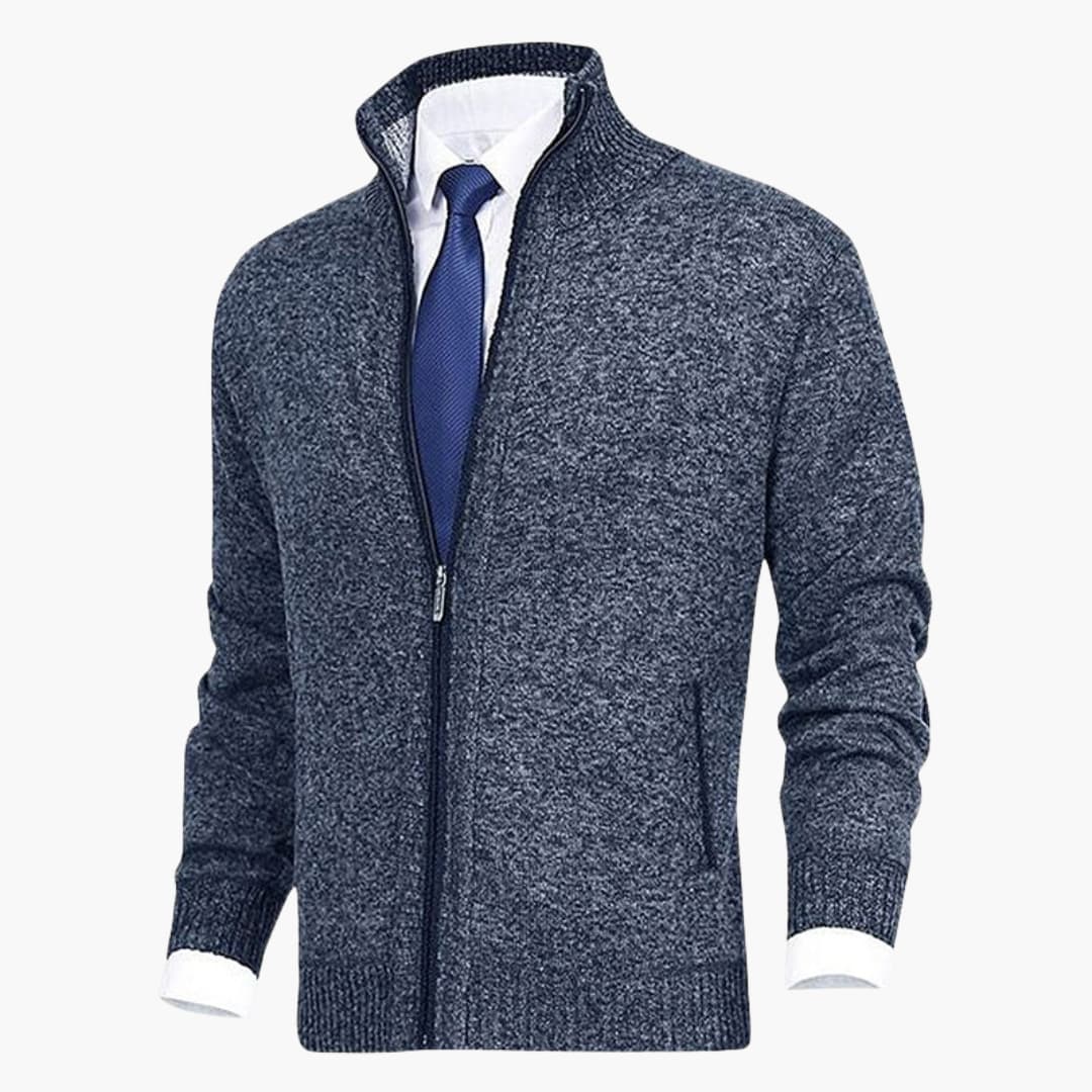 Herren Zip-Strickjacken mit Stehkragen und Rippbündchen - Image 4