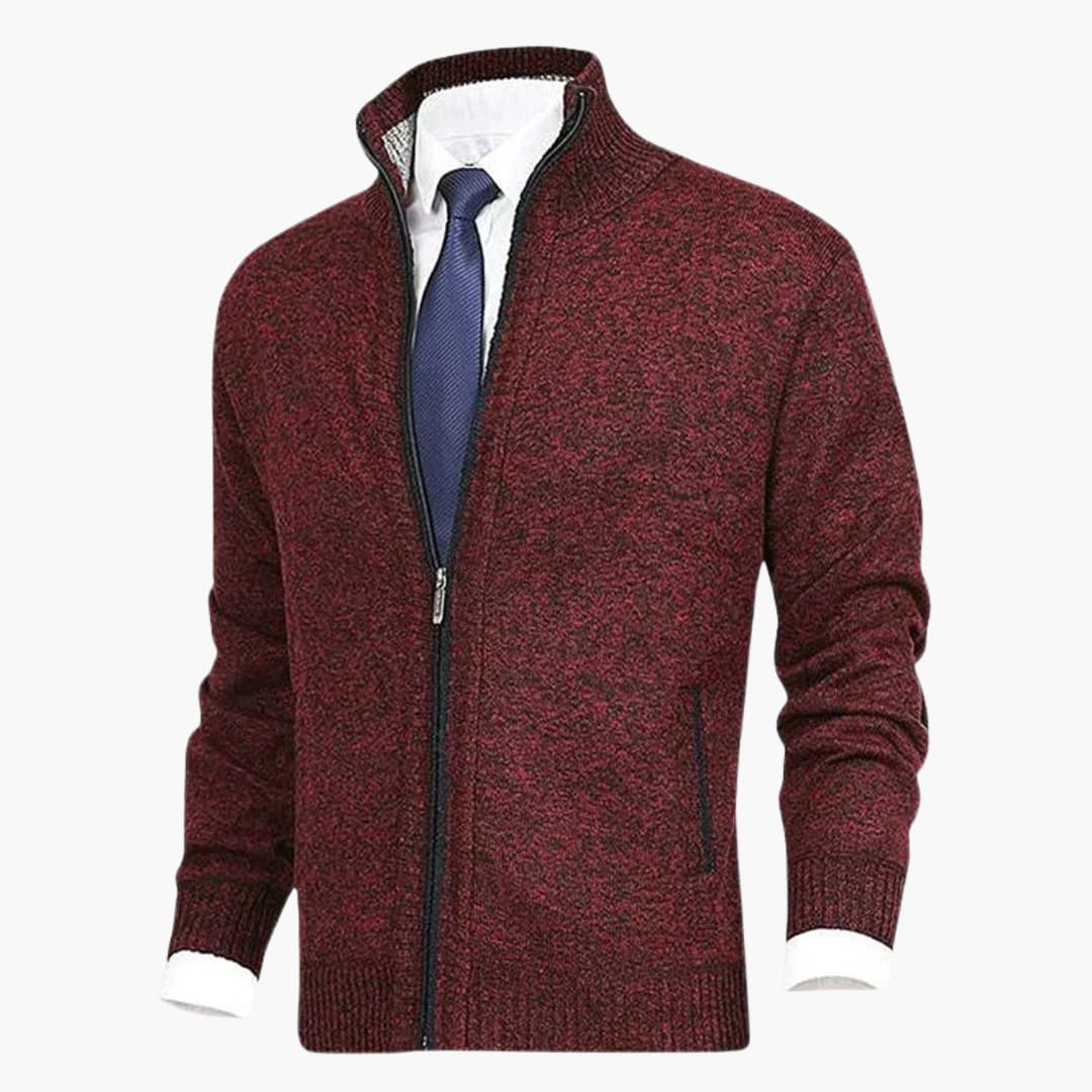 Herren Zip-Strickjacken mit Stehkragen und Rippbündchen - Image 5