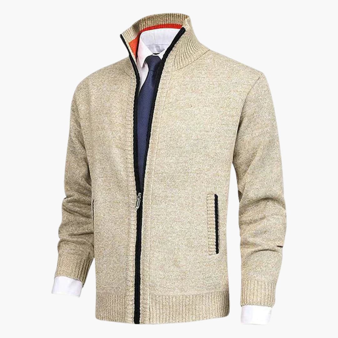 Herren Zip-Strickjacken mit Stehkragen und Rippbündchen - Image 6