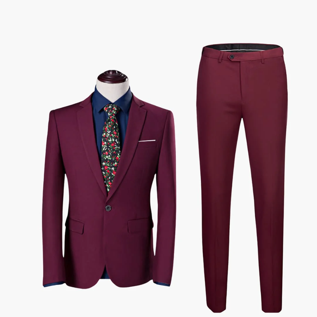 Herren Zweiteiler Anzug mit Blazer und flacher Front Hose - Image 2