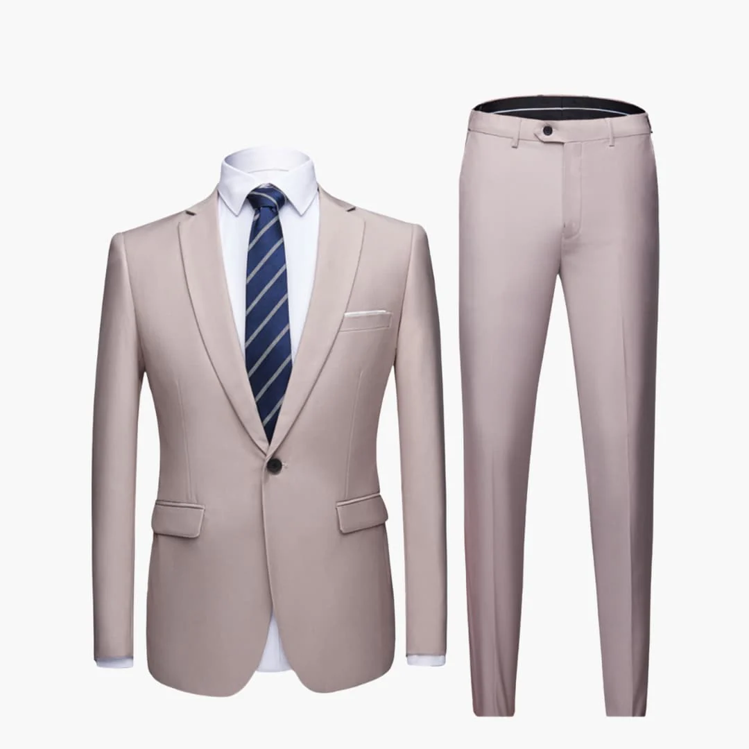 Herren Zweiteiler Anzug mit Blazer und flacher Front Hose - Image 5