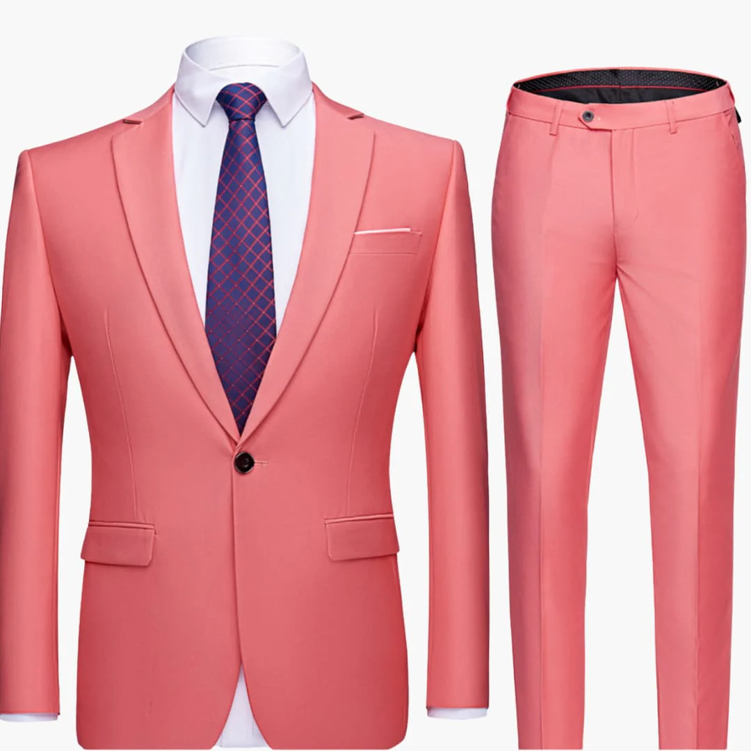 Herren Zweiteiler Anzug mit Blazer und flacher Front Hose - Image 6