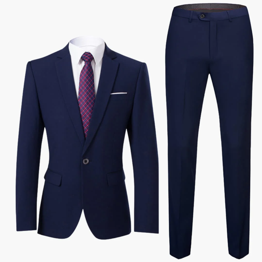 Herren Zweiteiler Anzug mit Blazer und flacher Front Hose - Image 7