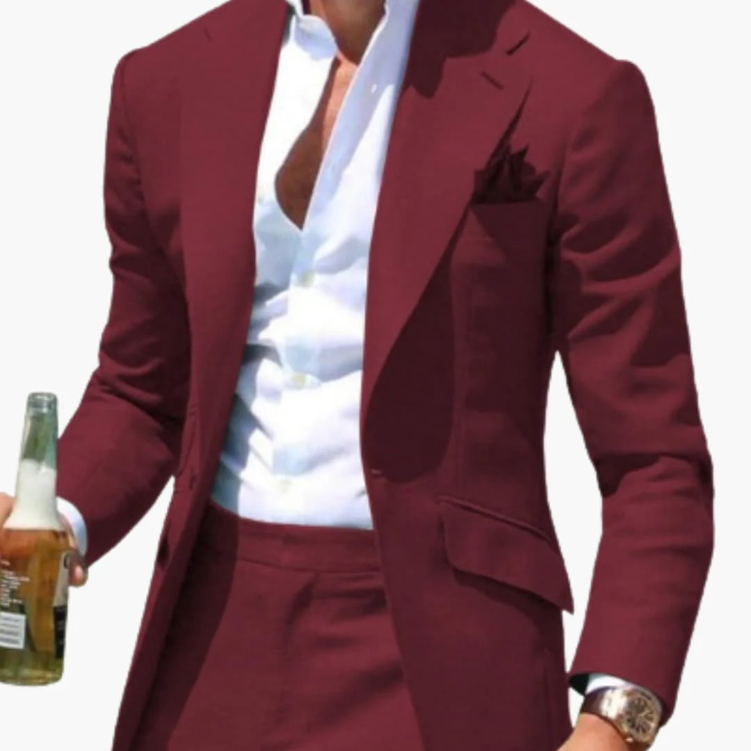 Herren Zweiteiler Anzug mit Slim Fit für alle Jahreszeiten - Image 2