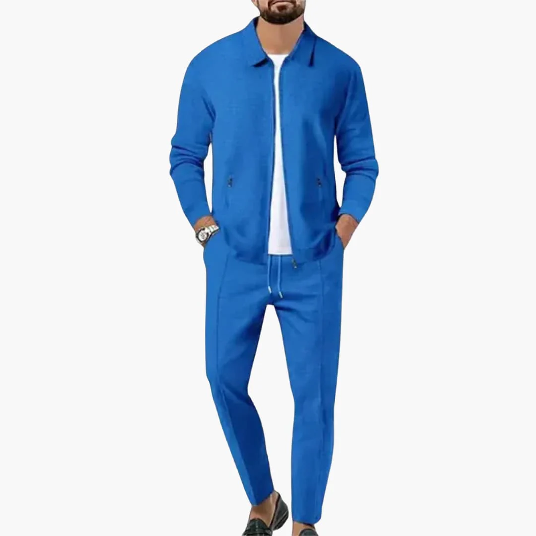 Herren Zweiteiler mit Reißverschlusshemd und Geradschnitt-Hose - Image 3