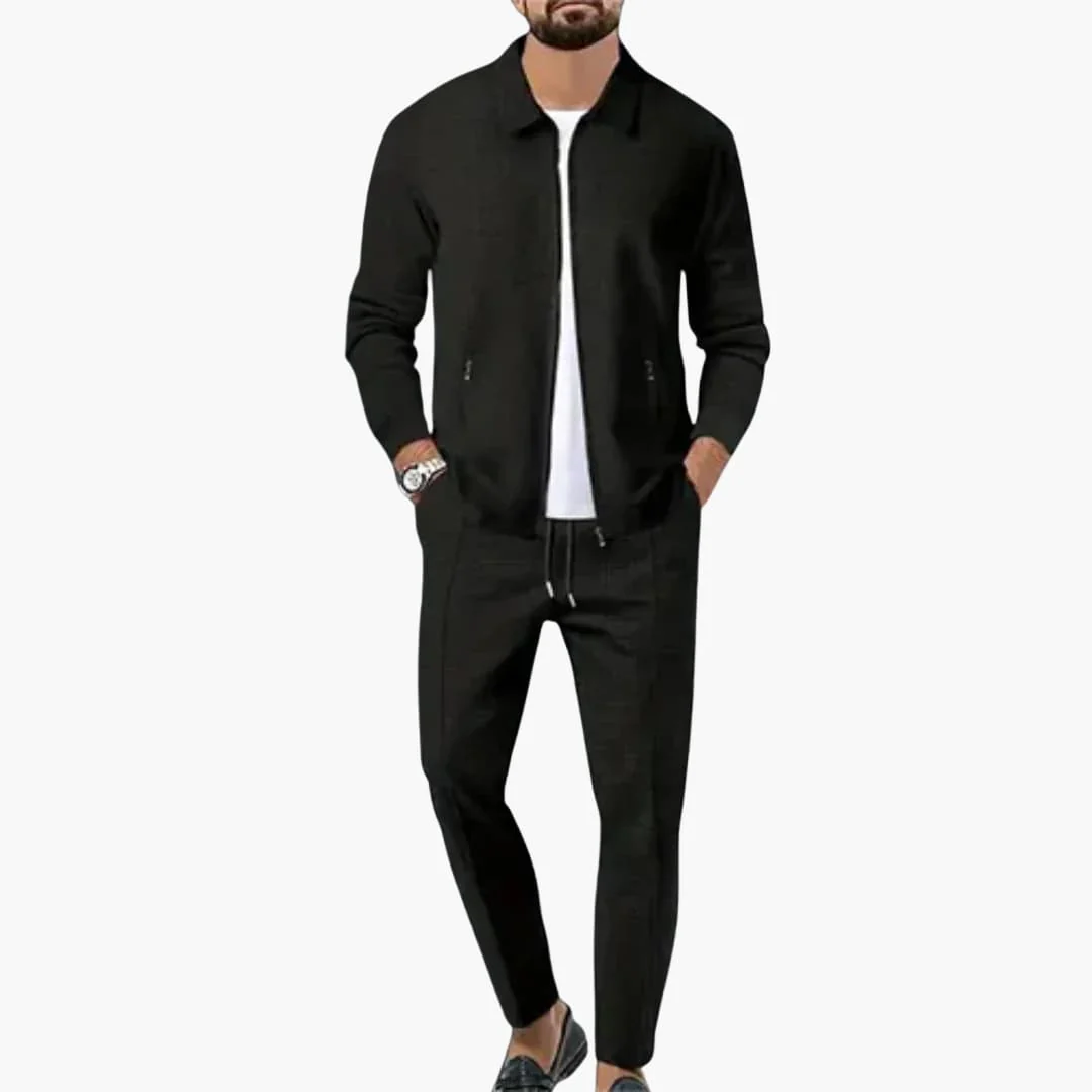 Herren Zweiteiler mit Reißverschlusshemd und Geradschnitt-Hose - Image 4