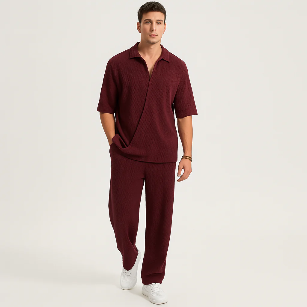 Herren-Zweiteiler – Stilvolles Casual-Outfit mit Langarmshirt und passender Hose - Image 4