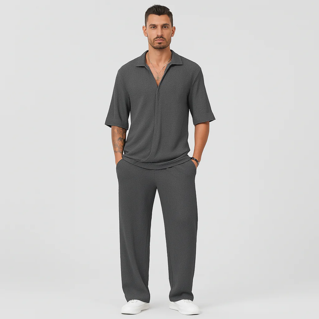 Herren-Zweiteiler – Stilvolles Casual-Outfit mit Langarmshirt und passender Hose - Image 7
