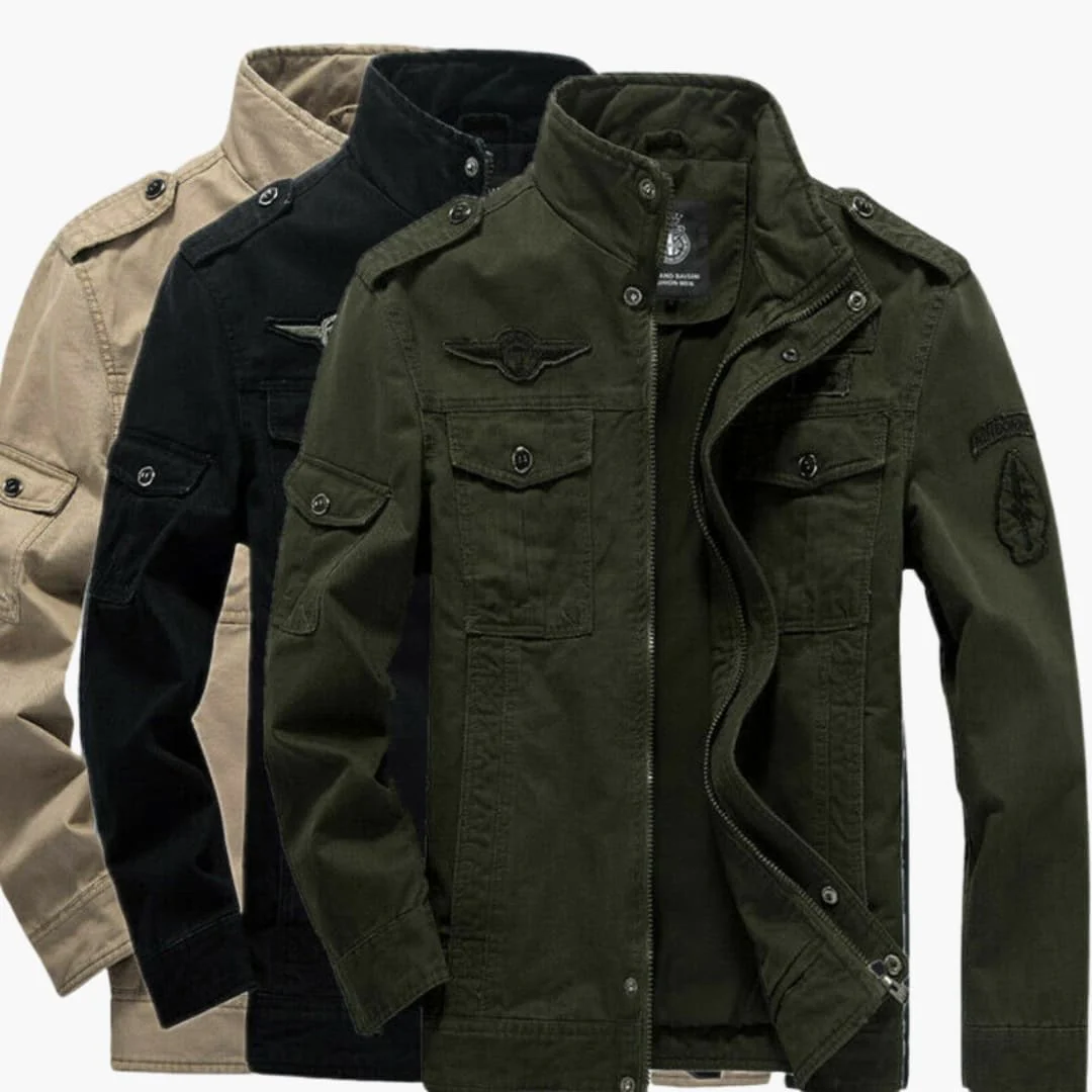 Herrenjacke im Military Style mit Stehkragen und Klappentaschen - Image 3