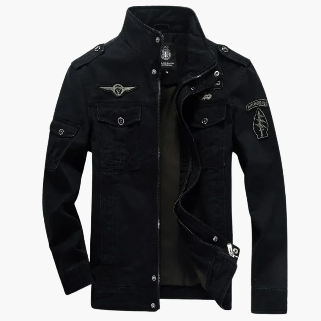 Herrenjacke im Military Style mit Stehkragen und Klappentaschen - Image 4