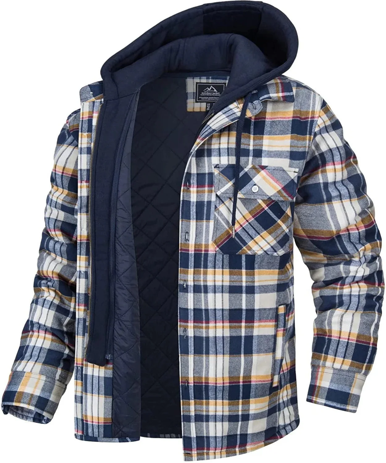 Herrenjacke mit Kapuze und Karomuster | Winter - Image 6