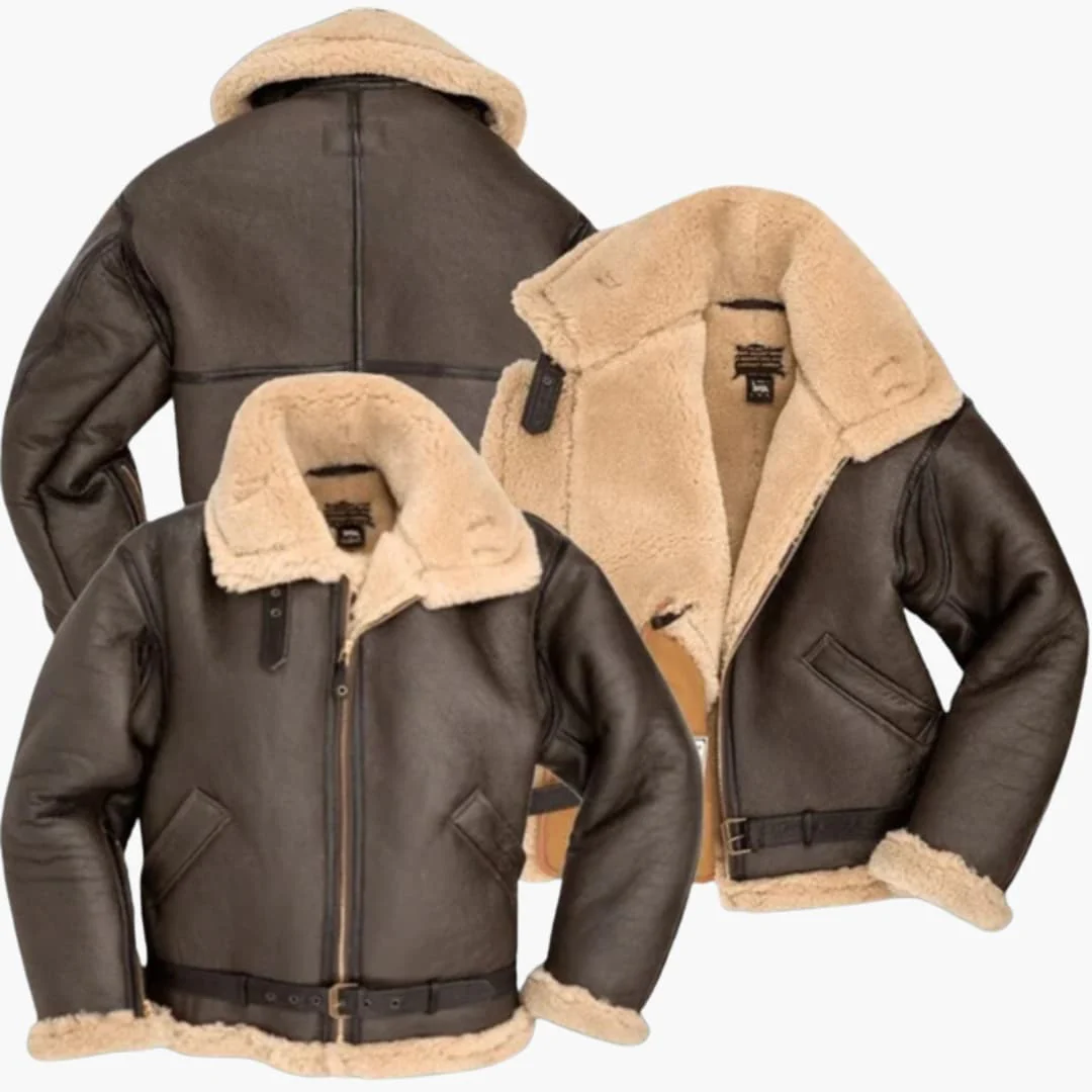 Herrenjacke mit Reißverschluss und Kunstfellfutter - Image 2