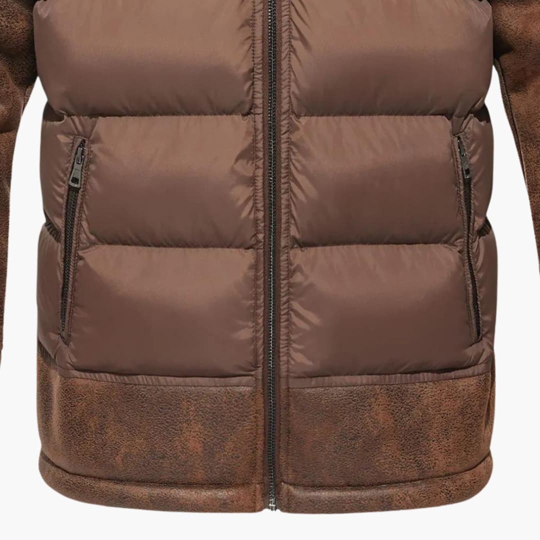 Herrenjacke mit Steppung und Kunstfellkragen - Image 6