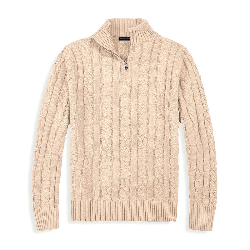 Herrenpullover | Halbzip mit hohem Kragen und Rippbündchen - Image 10