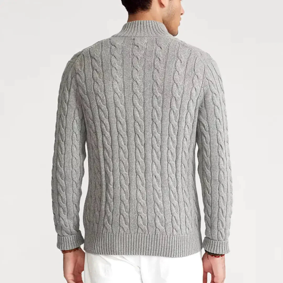 Herrenpullover | Halbzip mit hohem Kragen und Rippbündchen - Image 3