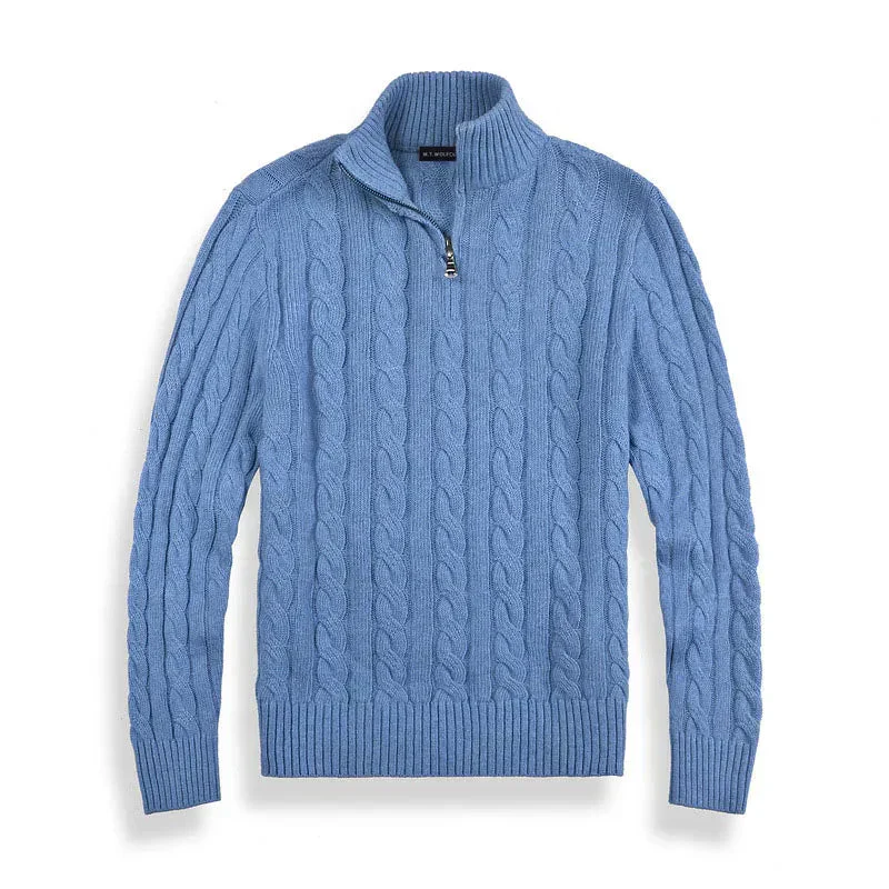 Herrenpullover | Halbzip mit hohem Kragen und Rippbündchen - Image 5