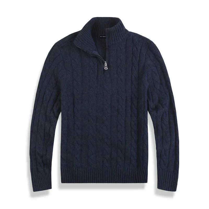 Herrenpullover | Halbzip mit hohem Kragen und Rippbündchen - Image 7