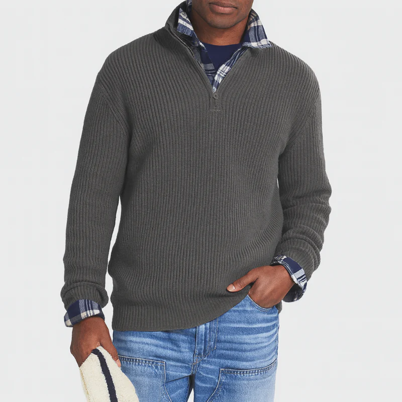 Herrenpullover mit Reißverschluss – Business-Casual-Stil, vielseitig für elegante Anlässe - Image 4